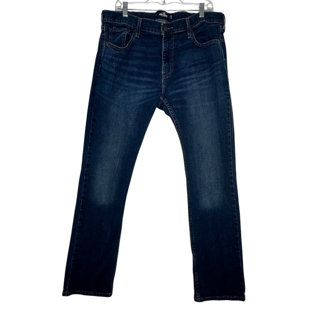 Hollister Men's Deep Indigo Slim Straight Jeans Epic Flex 36X32